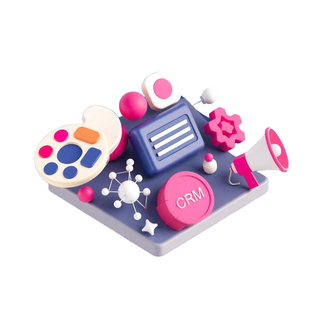Floating icons for branding, web design, ads and content