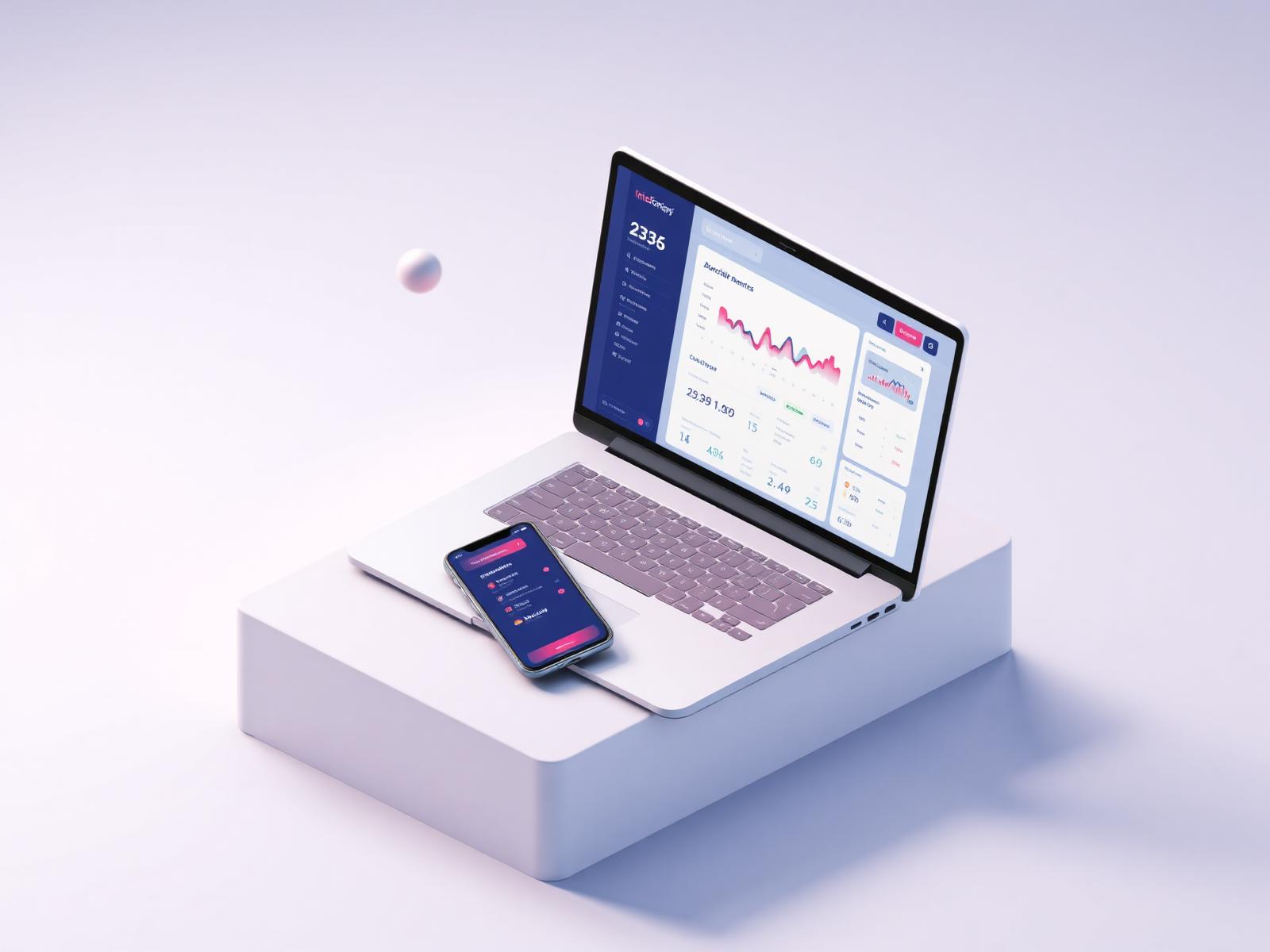 Modern brand and marketing dashboard mockup